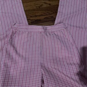 SHEIN Pink Plaid Wide Leg Trousers